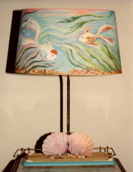 Laura McMillan painted lamp 1989