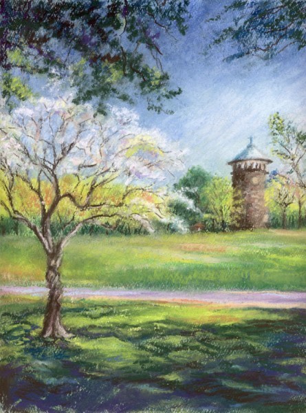 Rockford Park pastel by Laura McMillan